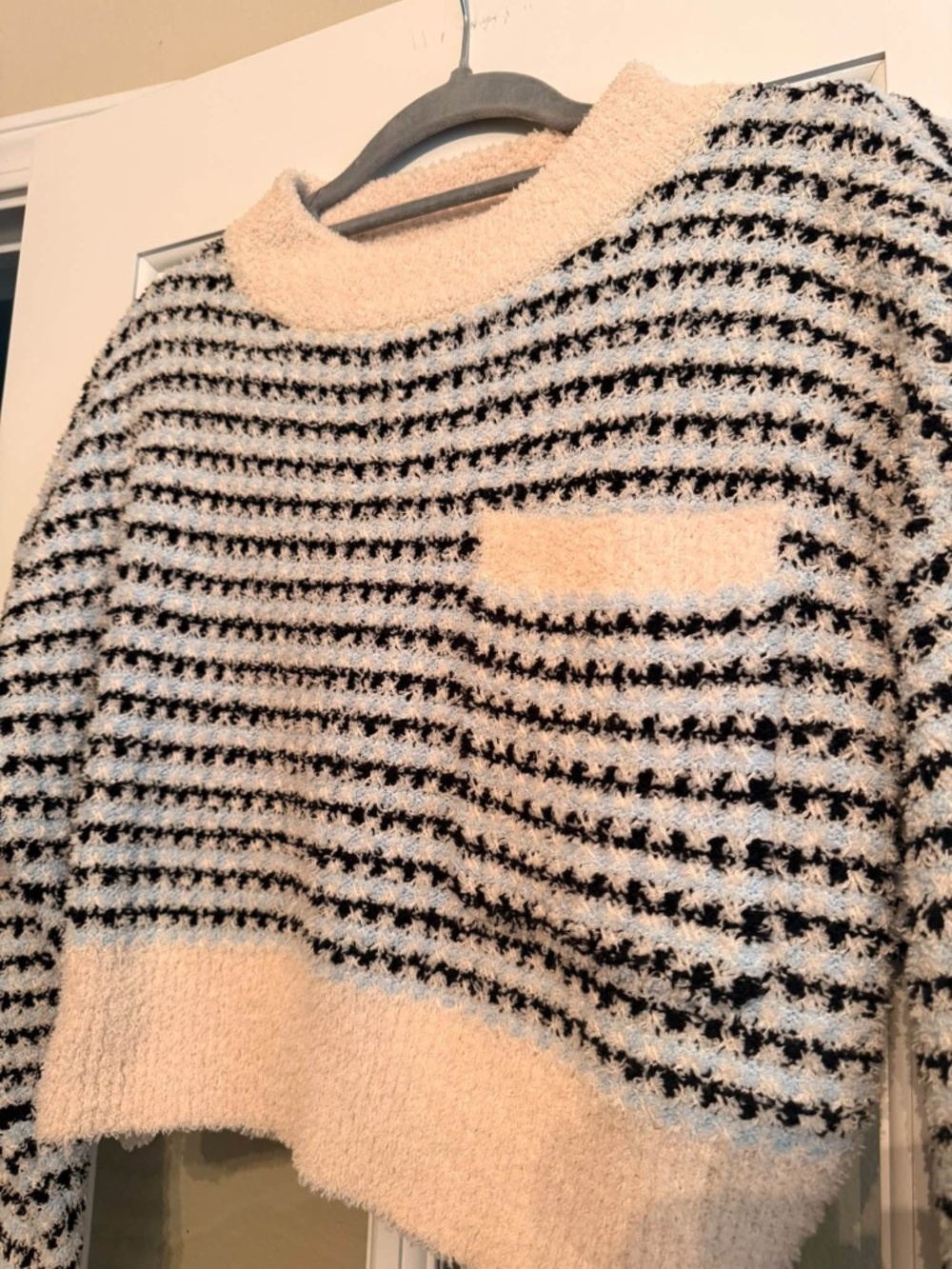 POL White, Blue, & Black Cozy Sweater - Picture 2 of 4